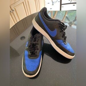 Nike Court Vision Low Black and Blue Athletic Shoes